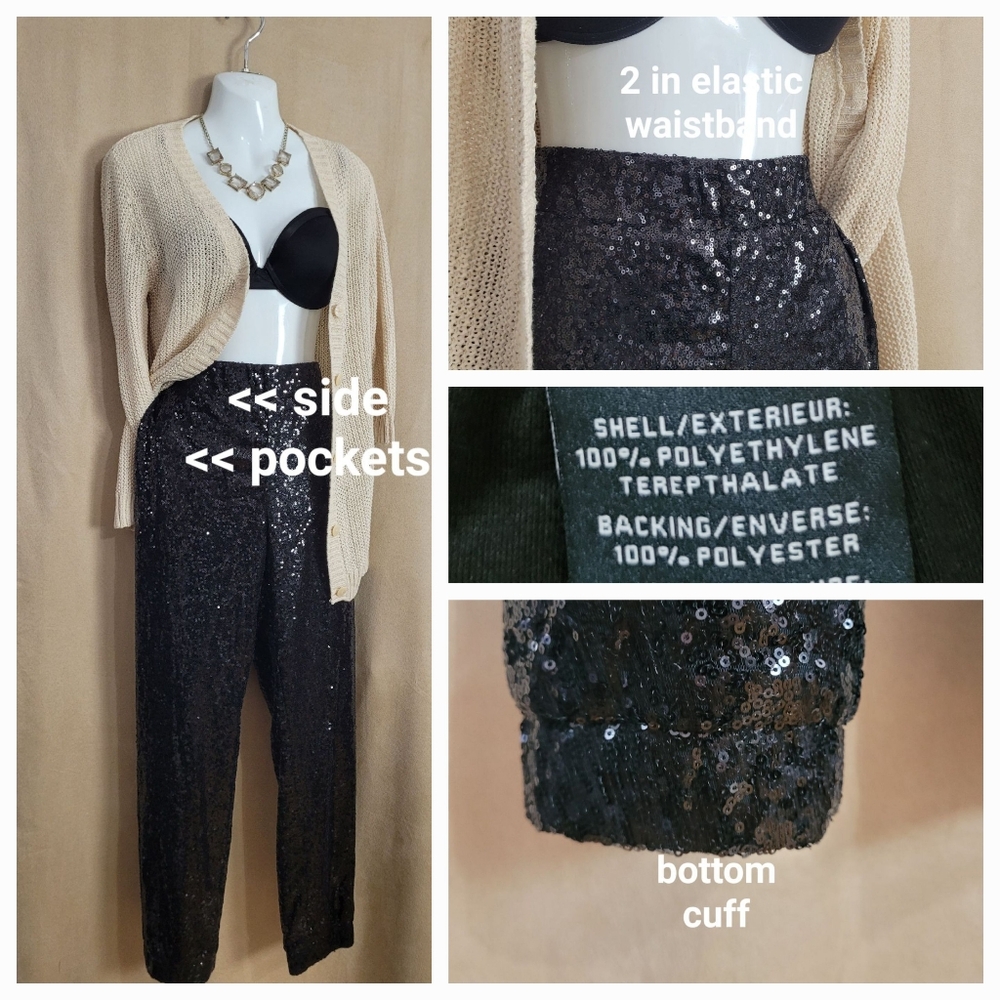 7 For All Mankind Sequin Joggers / M - Picture 4 of 8